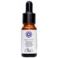O & G Crown Chakra 100% Essential Oil Blend with Amethyst Gemstones